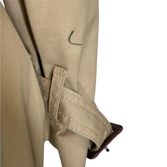 Ann Taylor Tan Twill Double Breasted Belted Trench Coat | MP - Picture 5 of 11